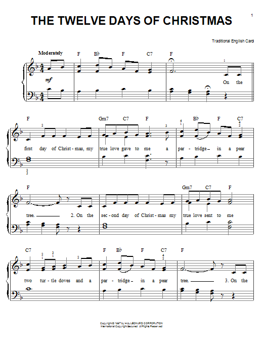 12 Days Of Christmas Sheet Music