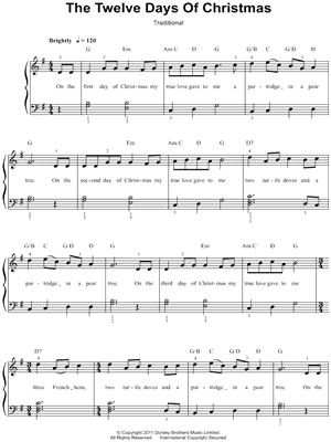 12 Days Of Christmas Sheet Music For Trumpet