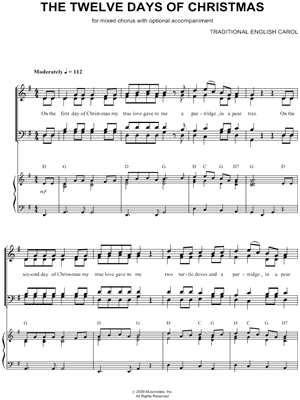 12 Days Of Christmas Sheet Music For Trumpet