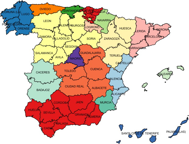 17 Autonomous Regions Of Spain