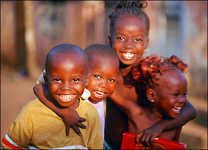 African Children Playing Football