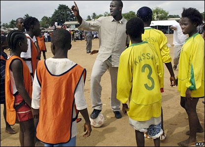 African Children Playing Football