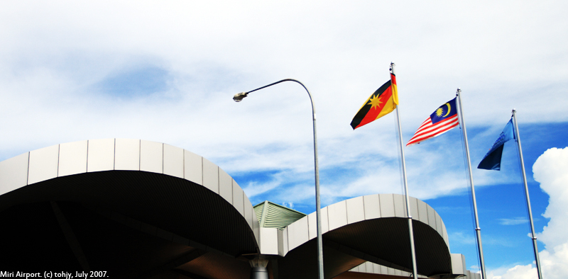 Blue And Yellow Flag With Black Fork