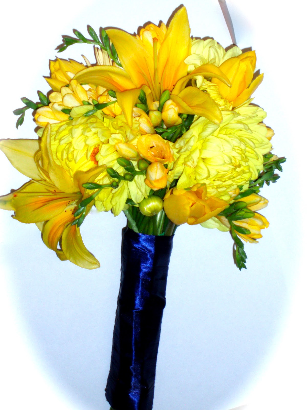 Blue And Yellow Wedding Bouquets