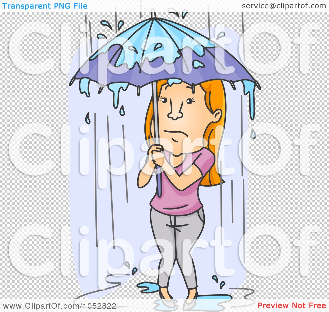 Children Playing In Rain Clipart