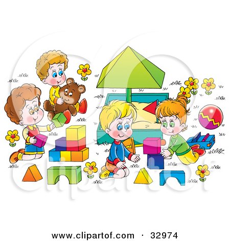 Children Playing Outside Clip Art