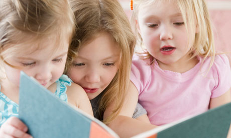 Children Reading Books Together