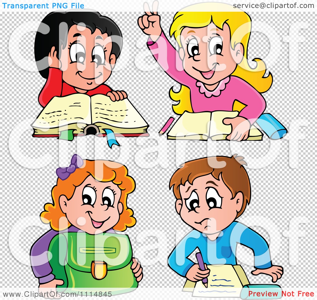 Children Reading Clip Art