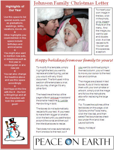 Christmas Newsletter Samples Free