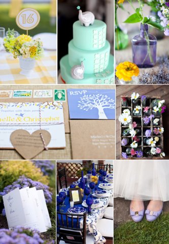 Cobalt Blue And Yellow Wedding Colors