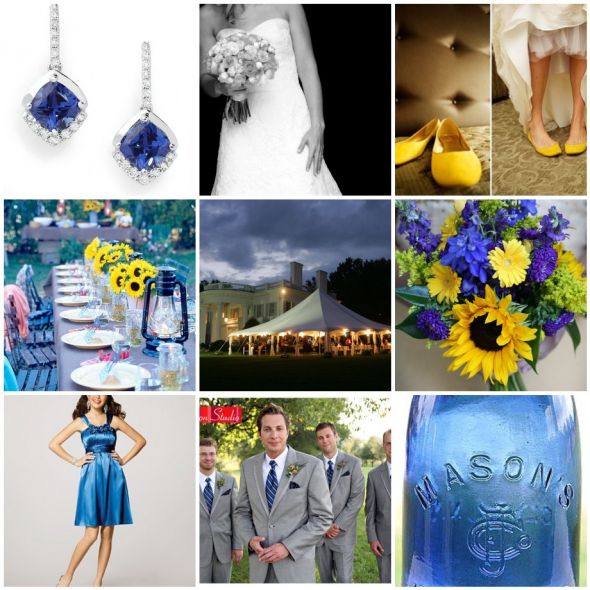 Cobalt Blue And Yellow Wedding Colors