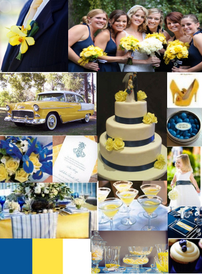 Cobalt Blue And Yellow Wedding Colors