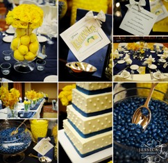 Cobalt Blue And Yellow Wedding Invitations