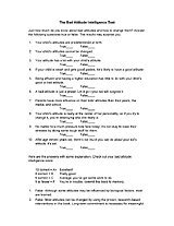 Emotional Intelligence Test Printable