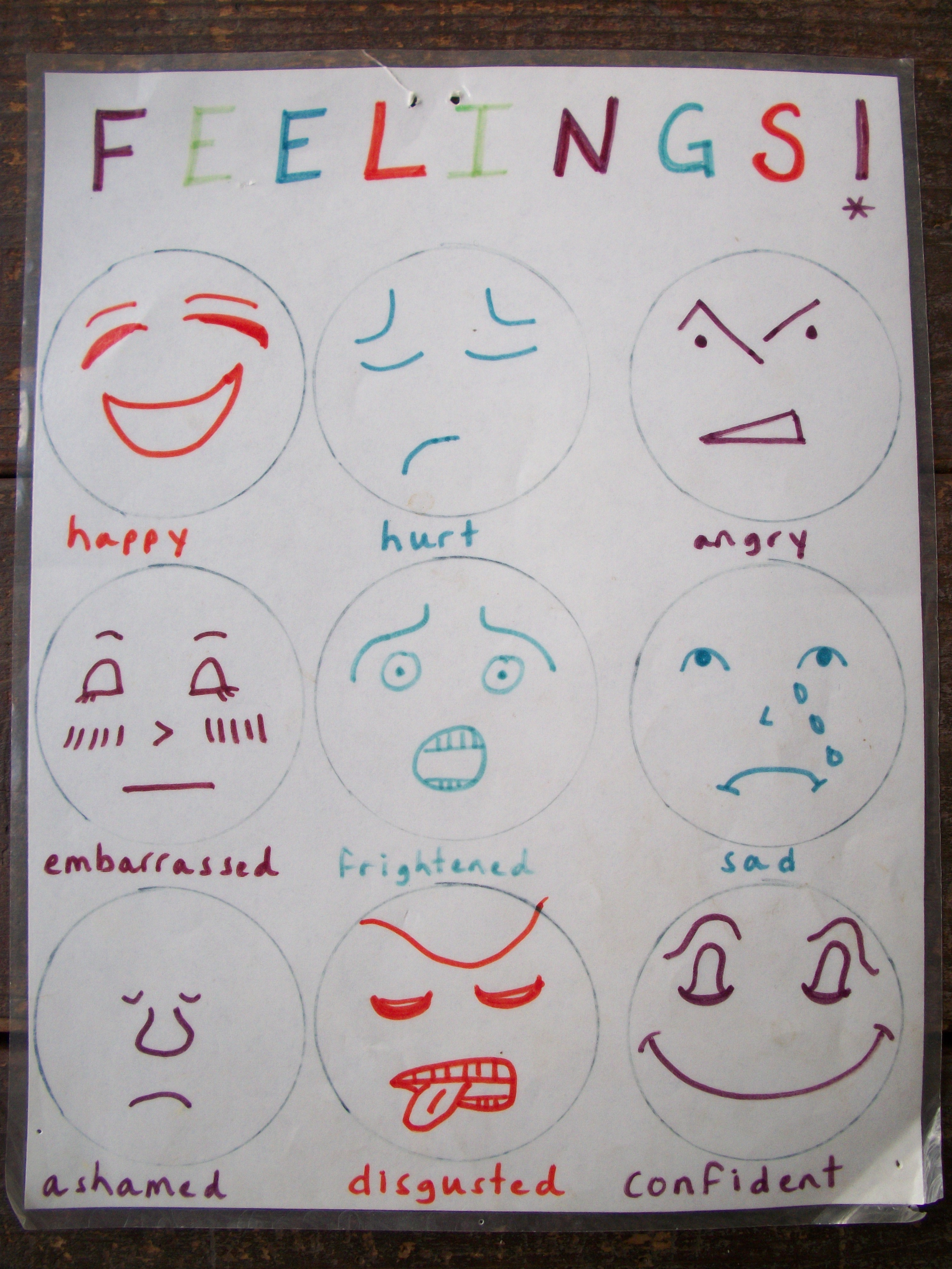 Emotions Chart For Children