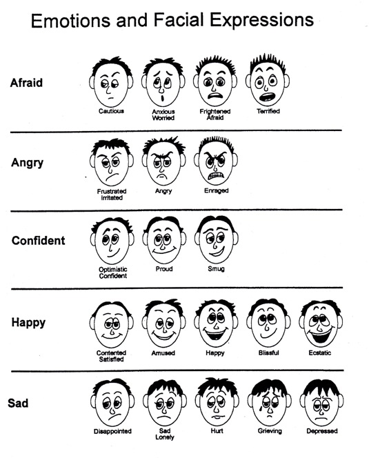 Emotions Chart For Children