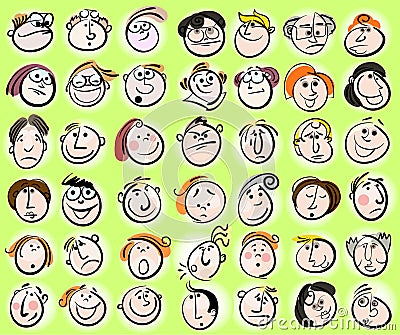 Emotions Faces Cartoon