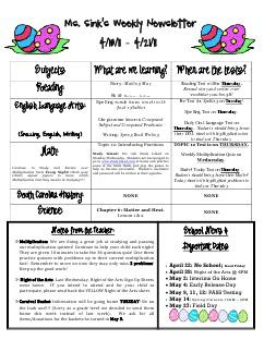 Free Weekly Newsletter Templates For Teachers