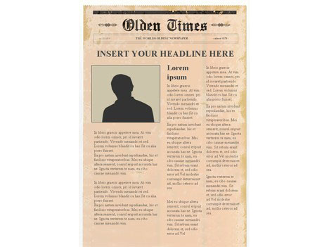 Front Page Newspaper Template For Kids