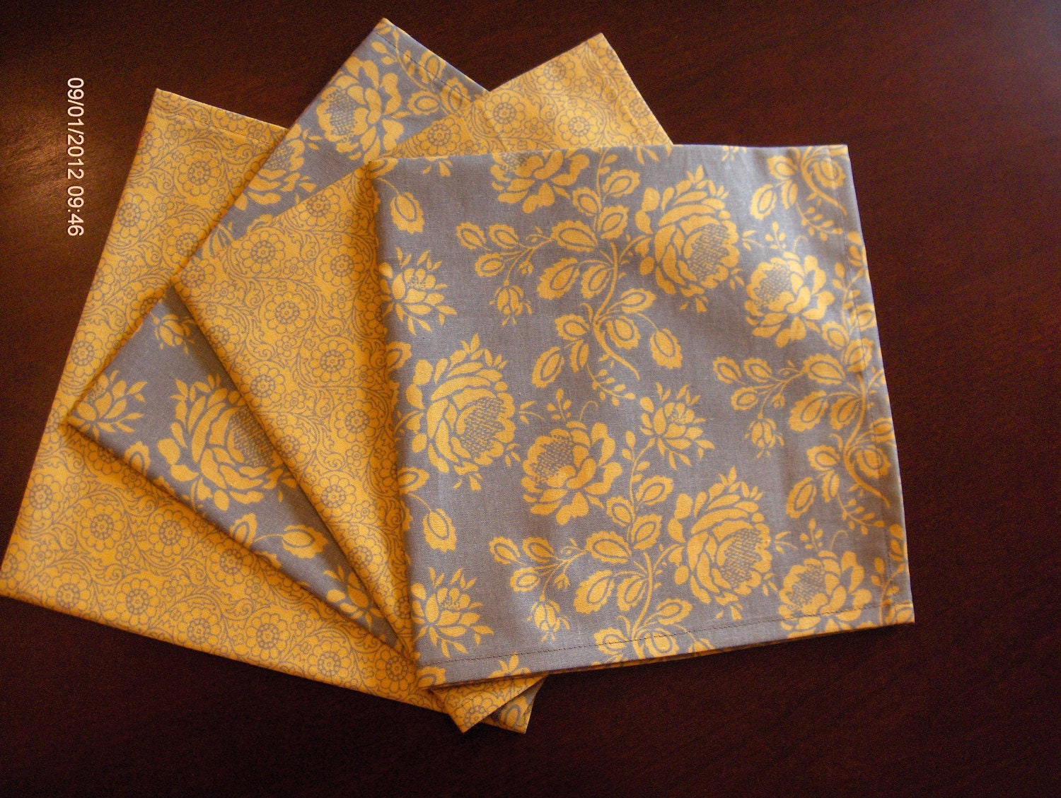 Gray And Yellow Paper Napkins