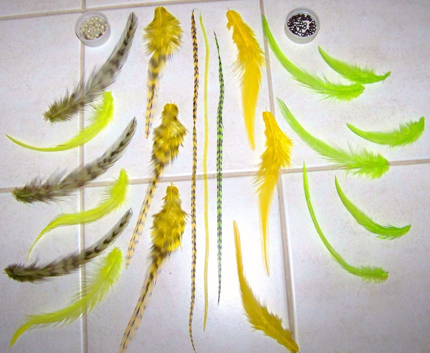 Green And Yellow Hair Extensions