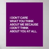 I Dont Care What You Think About Me I Don