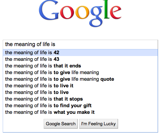 Meaning Of Life 42 Google