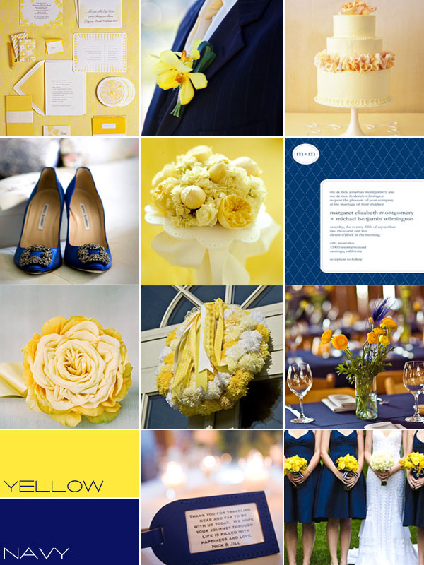 Navy Blue And Yellow Wedding Colors