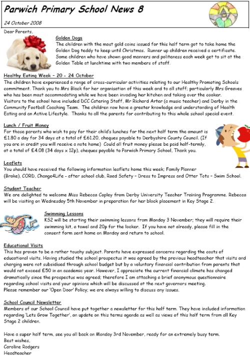 Newsletter Format For Teachers