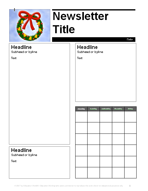 Newsletter Templates For Teachers Free