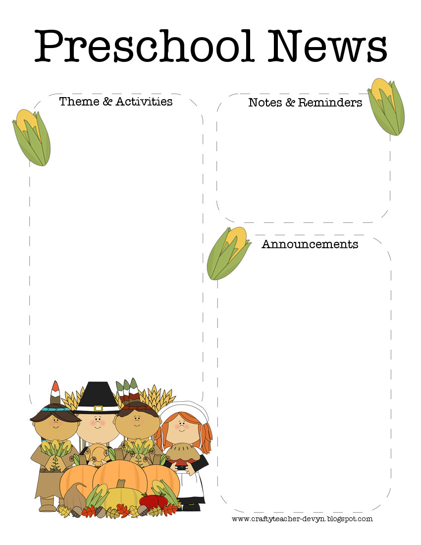 Newsletter Templates For Teachers Preschool