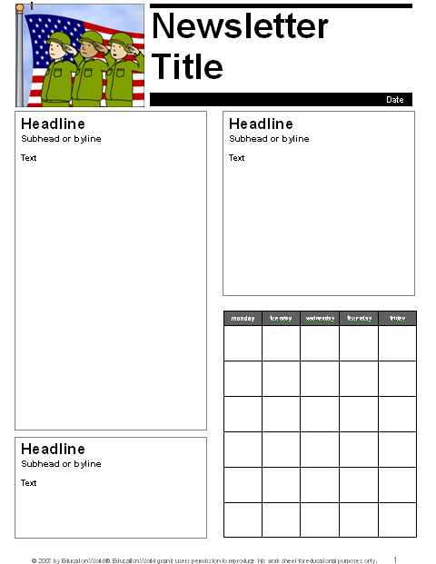 Newsletter Templates For Teachers Preschool