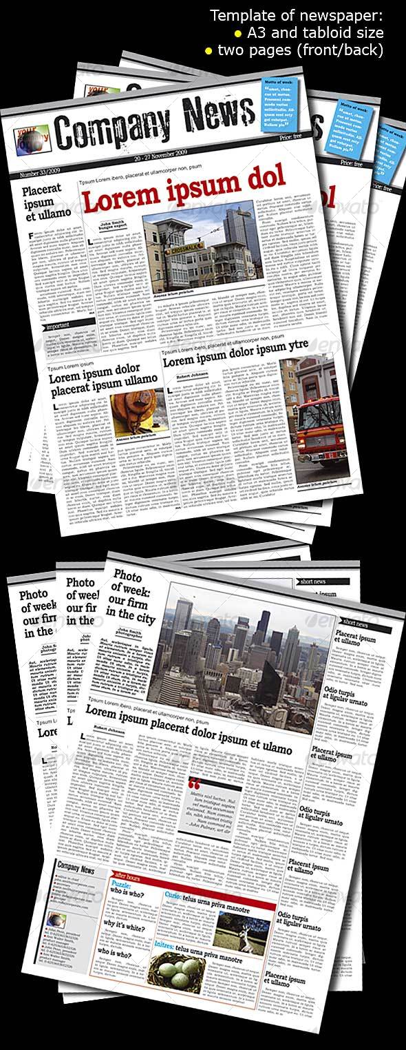 Newspaper Layout Template Photoshop