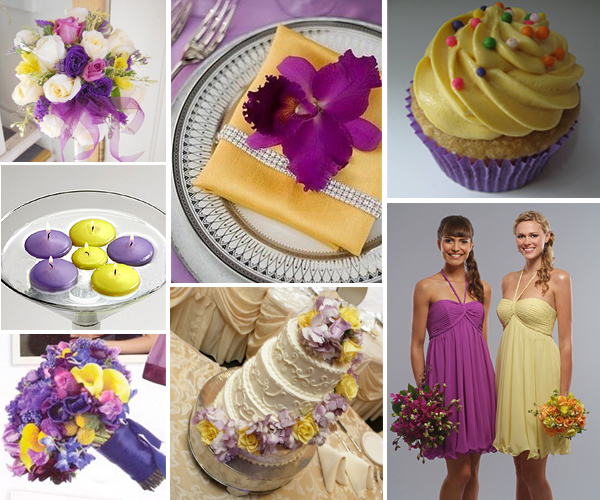 Purple And Yellow Flowers Wedding