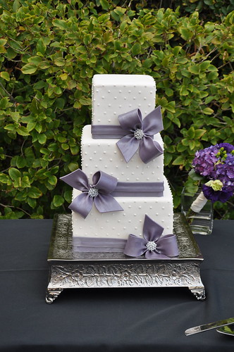 Purple And Yellow Wedding Cake