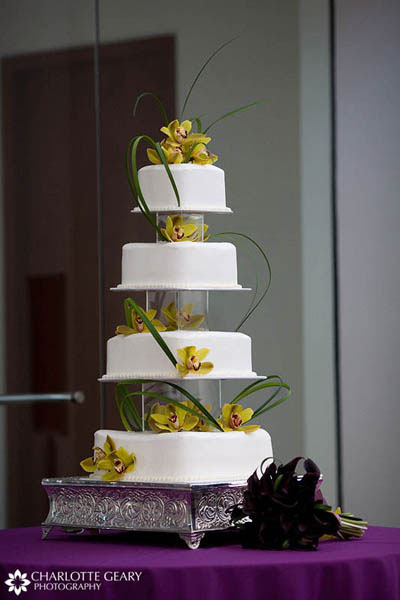 Purple And Yellow Wedding Cakes