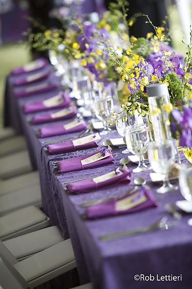 Purple And Yellow Wedding Cakes