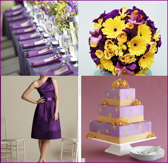 Purple And Yellow Wedding Colours