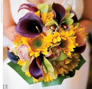 Purple And Yellow Wedding Flowers