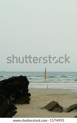 Red And Yellow Beach Flags