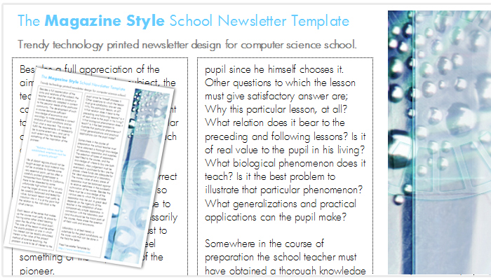 School Newsletter Formats Free