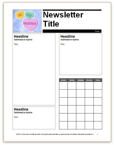 School Newsletter Templates Free