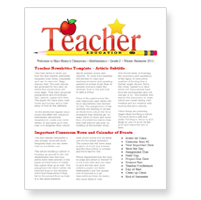 School Newsletter Templates Free Microsoft Word