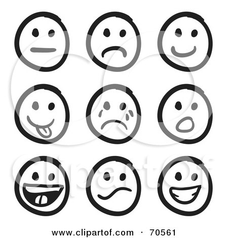 Smiley Face Clip Art Black And White