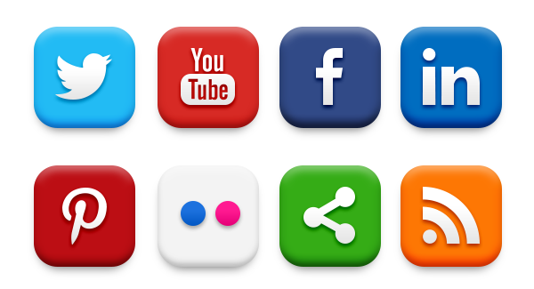 3d Social Media Icons Png