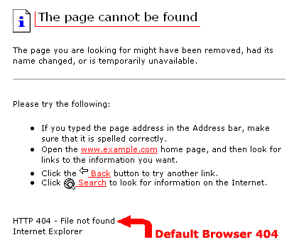 404 Error Message Example