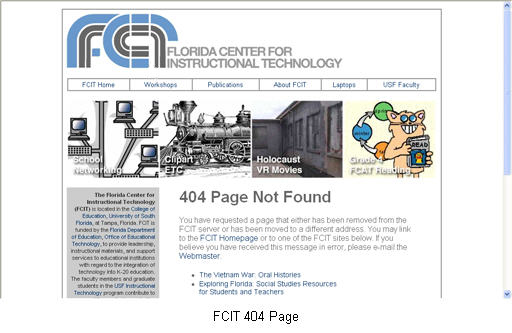 404 Error Message Page