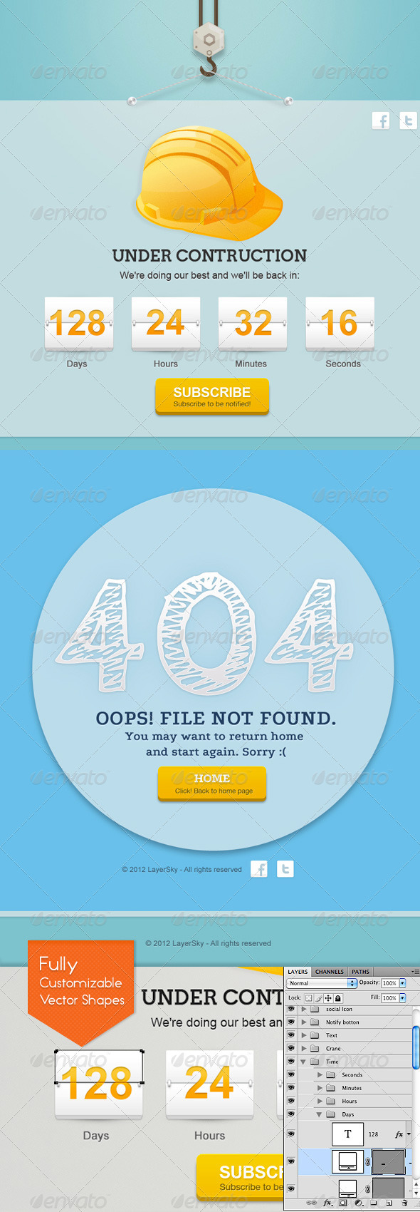 404 Error Page Design Psd