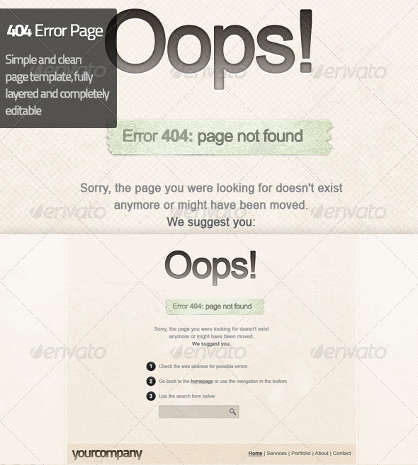 404 Error Page Template Free