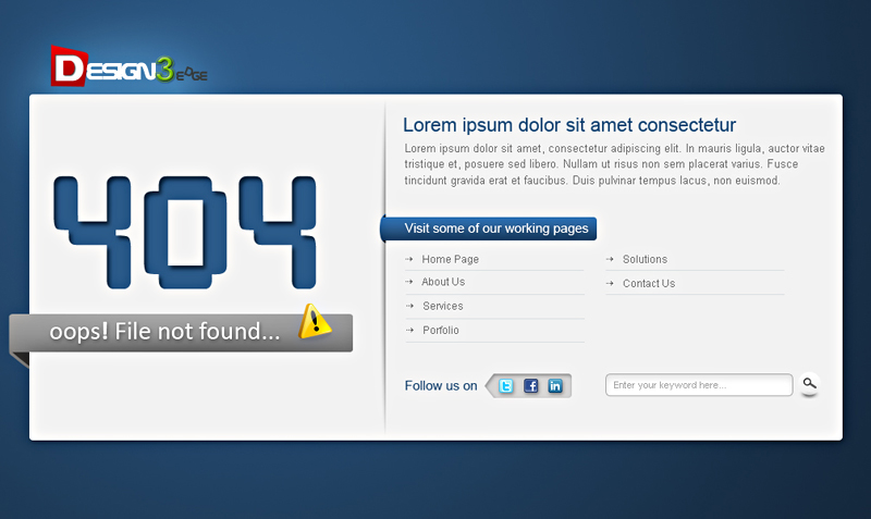 404 Error Page Template Free Download